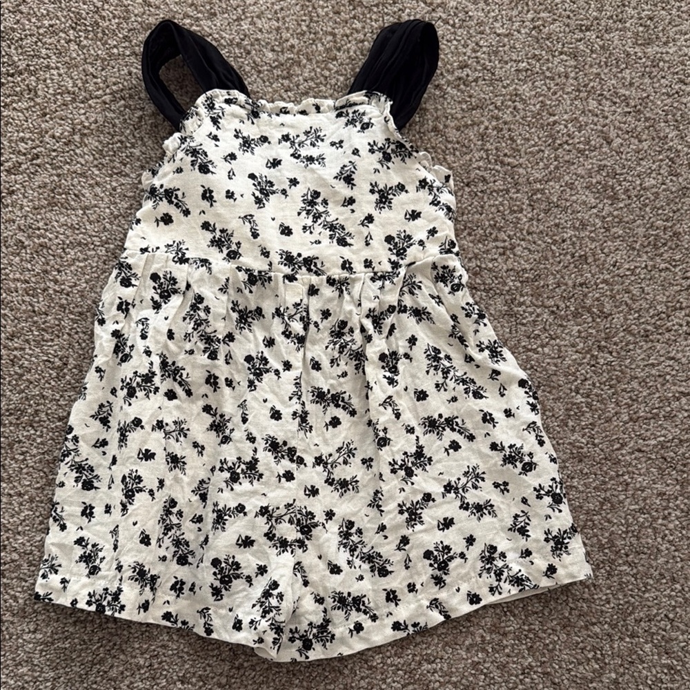 Zara Black and White Floral Dress